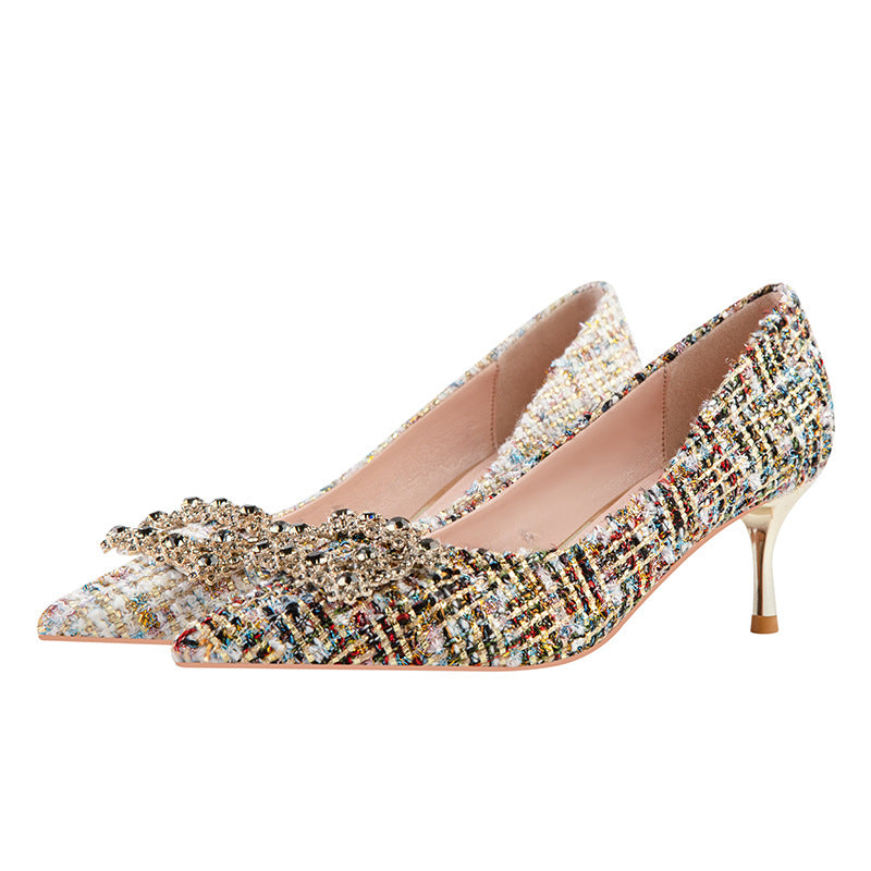 Talons hauts maigres Talon aiguille Bouche peu profonde Bout pointu