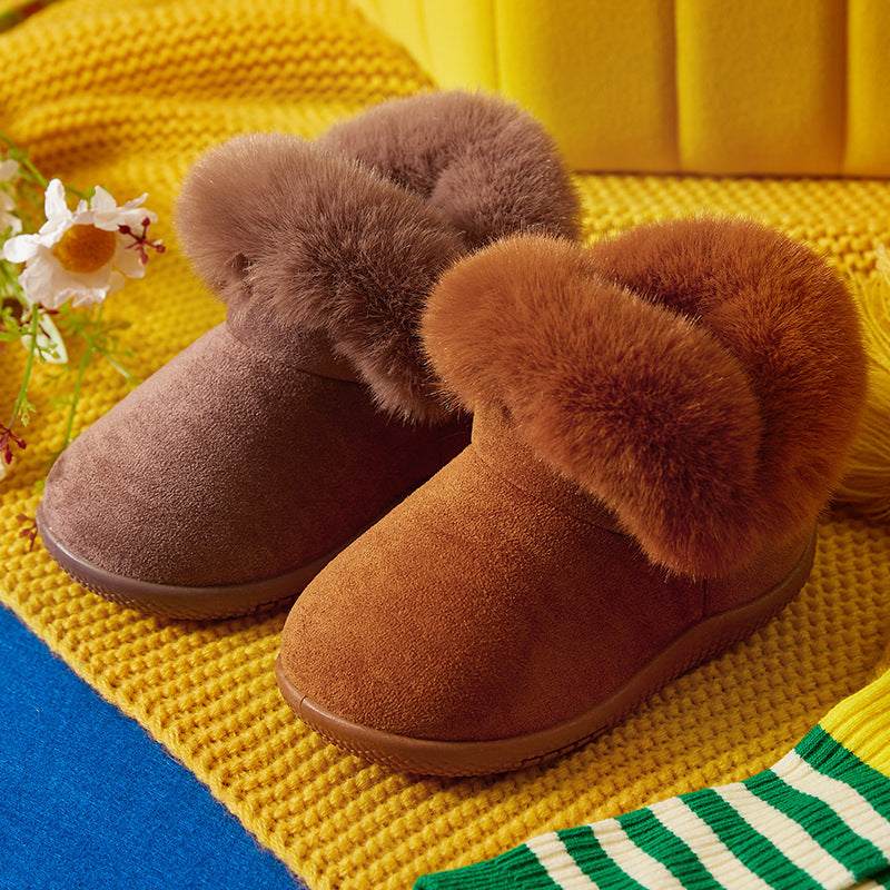 Girls' Snow Boots Children's Non-slip Soft Bottom Cotton Shoes