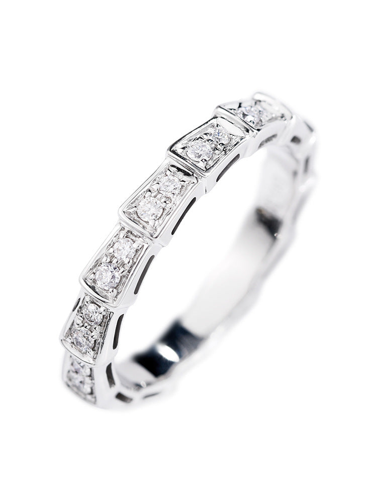 Fine Snake Ring Micro-inlaid Full Diamond Shape
