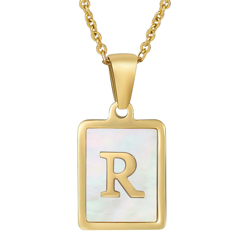 Women's Fashionable Stainless Steel Shell Letter Necklace