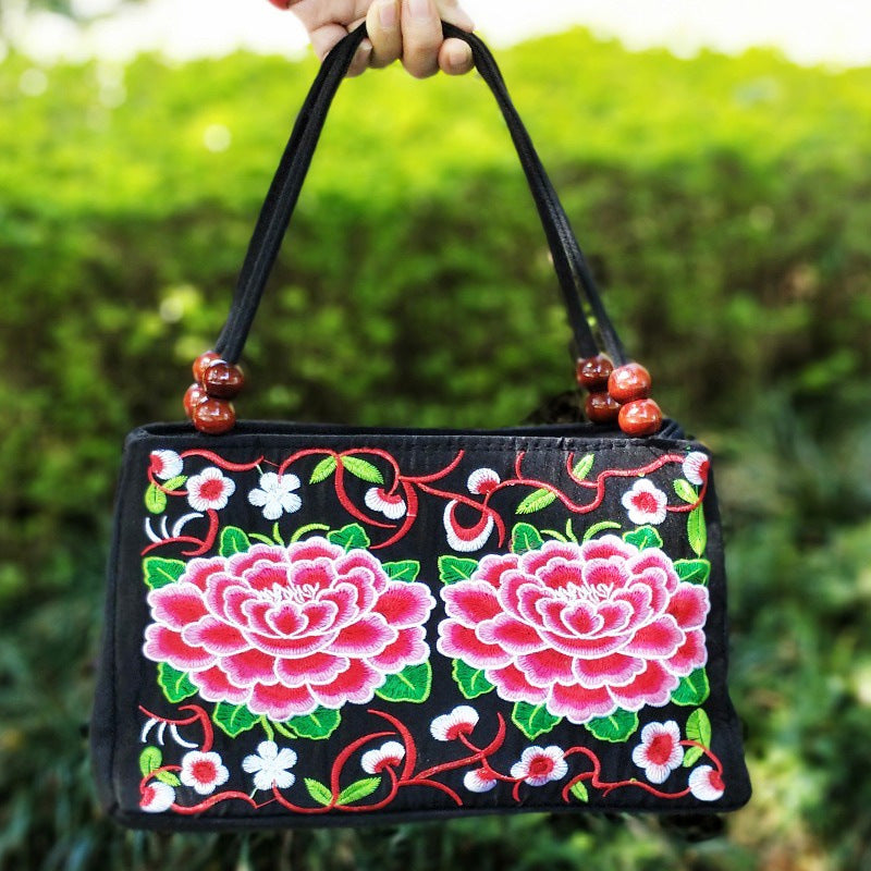 Women's Ethnic Style Double Sided Embroidery Handbag