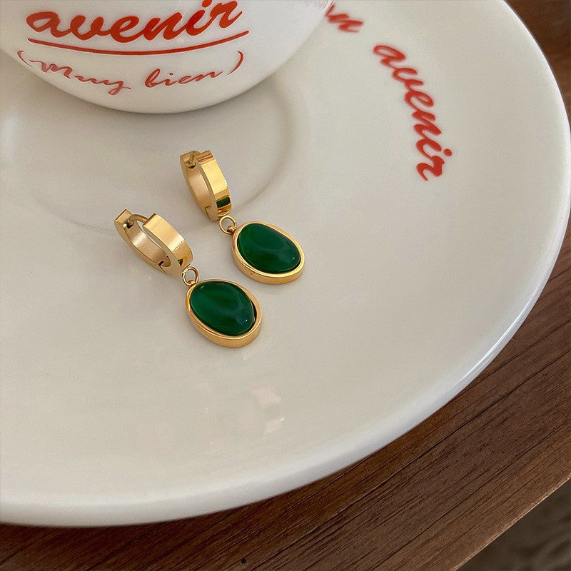 Boucles d'oreilles européennes et américaines en acier titane sans décoloration