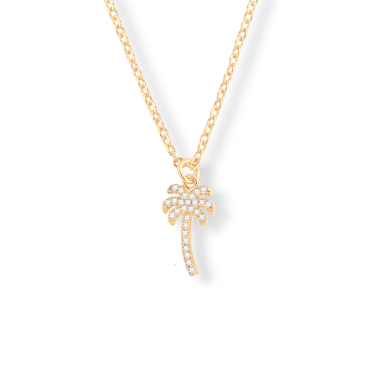 Collier à chaîne étendue en zircon doré plaqué cuivre