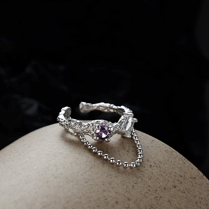 Fashion Texture Chain Ring Female