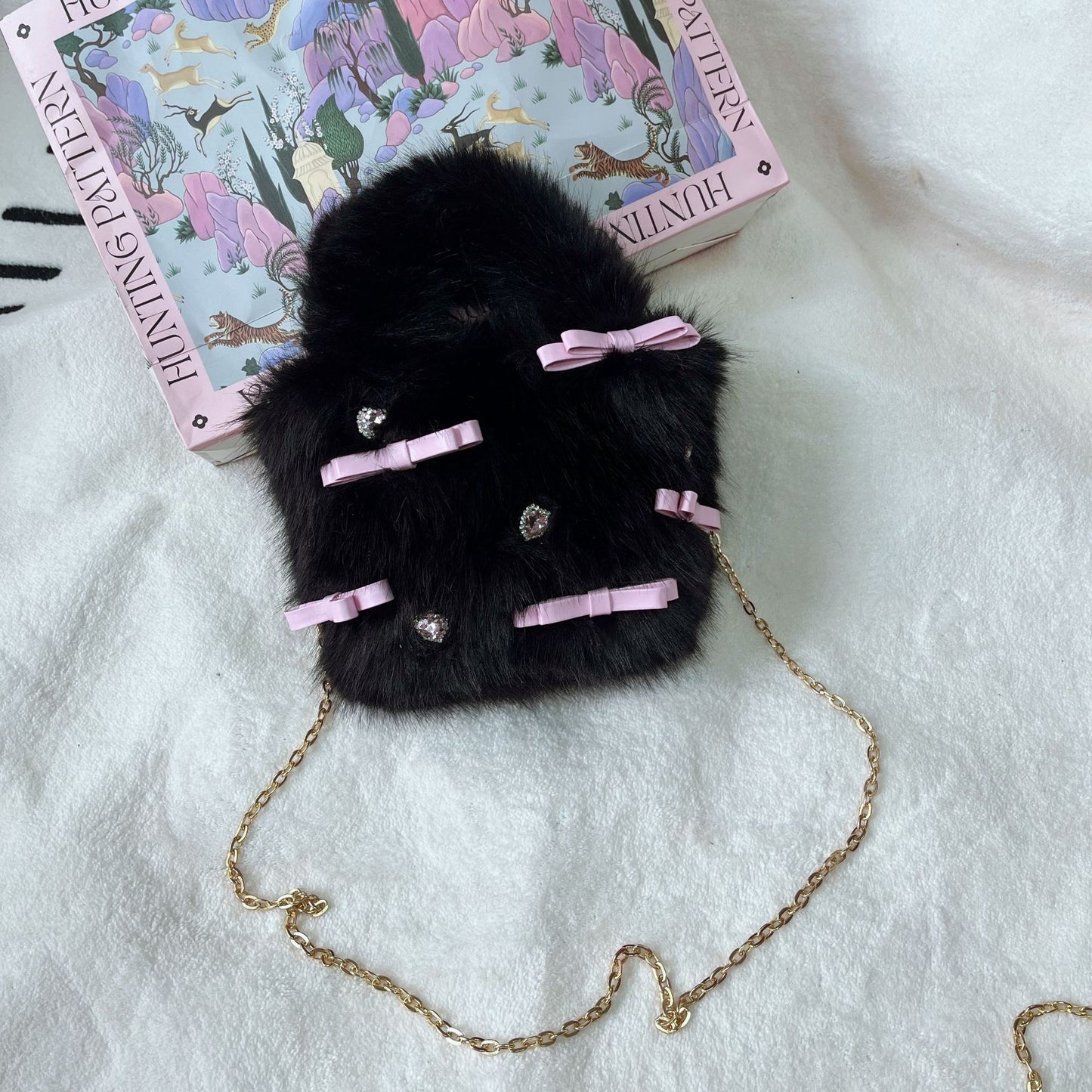 Bow Sweet Plush Hand-carrying Bag