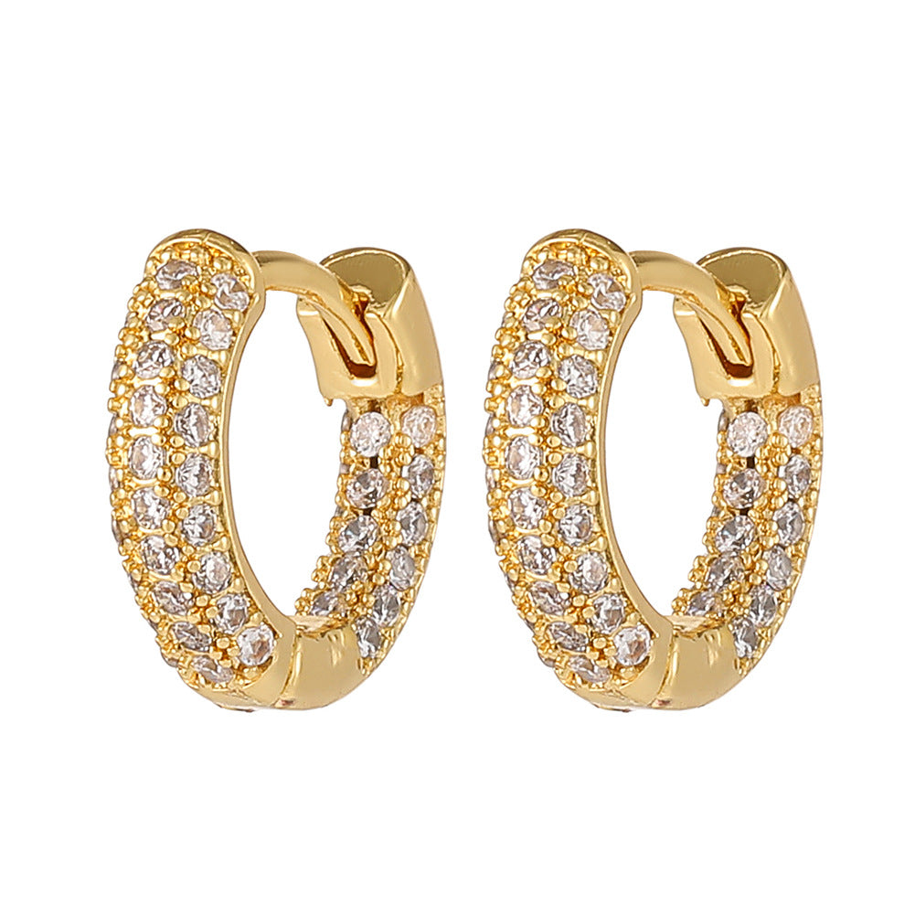 Boucles d'oreilles en or 18 carats plaqué cuivre à la mode, géométriques
