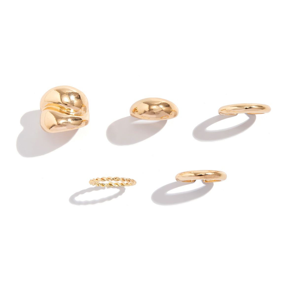 Bague goutte d'eau brillante géométrique au design tendance