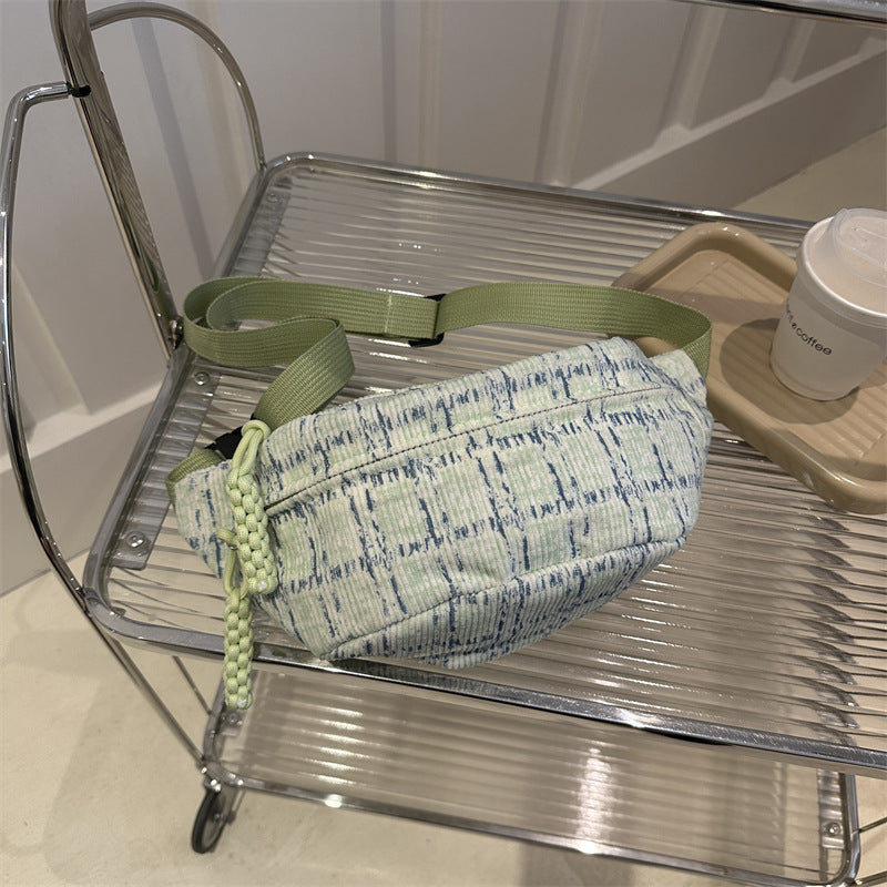 Plaid Contrast Color Women's Waist Bag Fashion