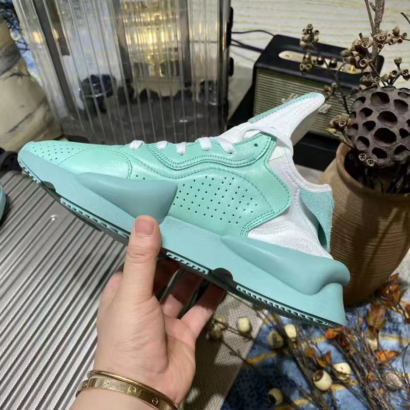 Zapatos para correr de cuero perforados, transpirables, informales, resistentes al desgaste