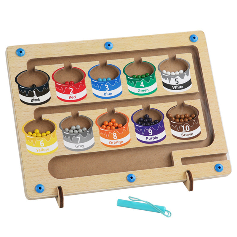 Chambre de comptage magnétique en bois pour enfants, Classification des couleurs, jouets éducatifs à Force magnétique