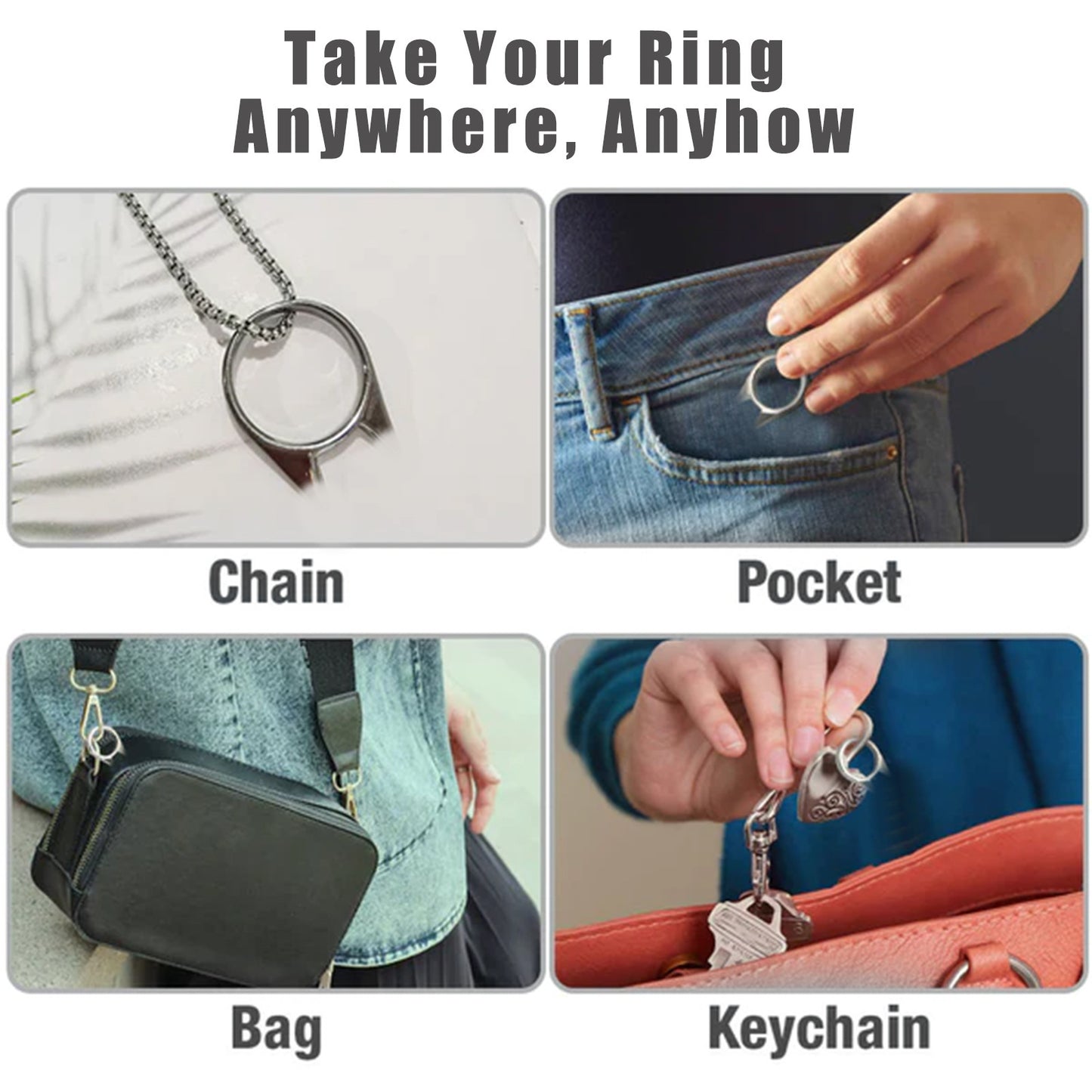 Anillo para hombre y mujer, sencillo, combinable