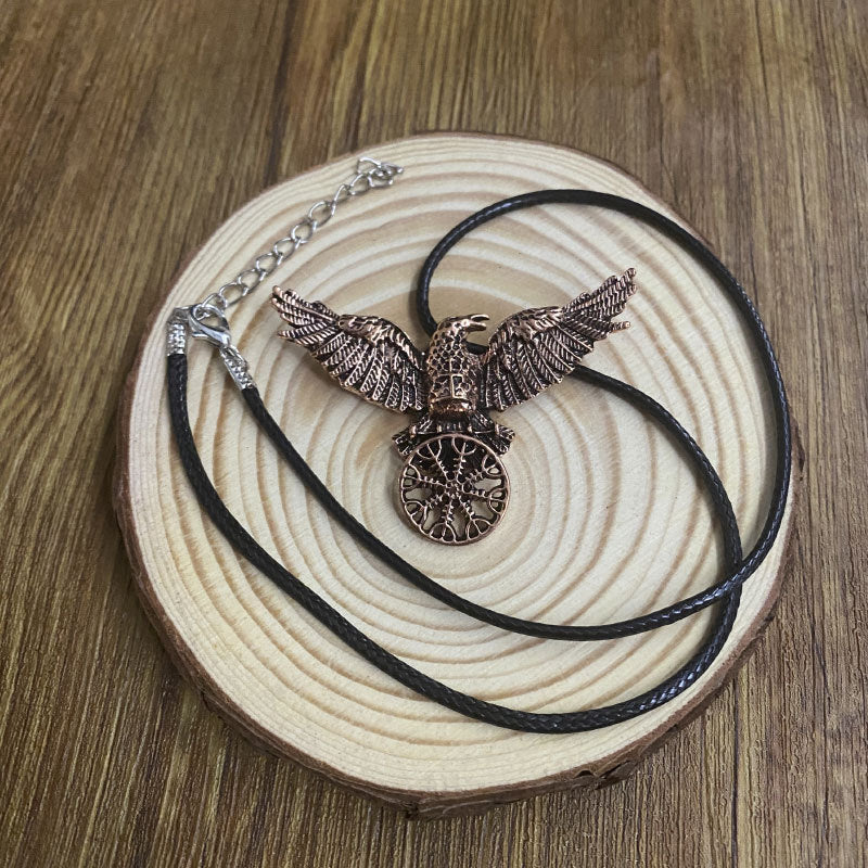 Collier pendentif corbeau noir vintage