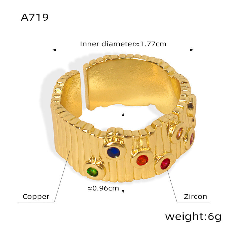 Bague convexe concave à texture géométrique irrégulière pour femme