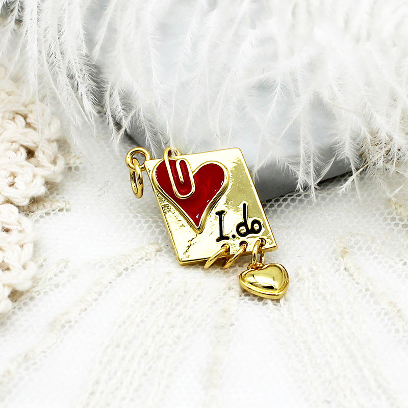 Bonbons amour coeur pièce suspendue pendentif collier boucles d'oreilles bricolage matériel accessoires