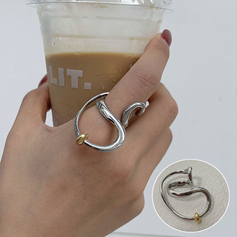 Bague à géométrie exagérée rétro de style coréen pour femmes