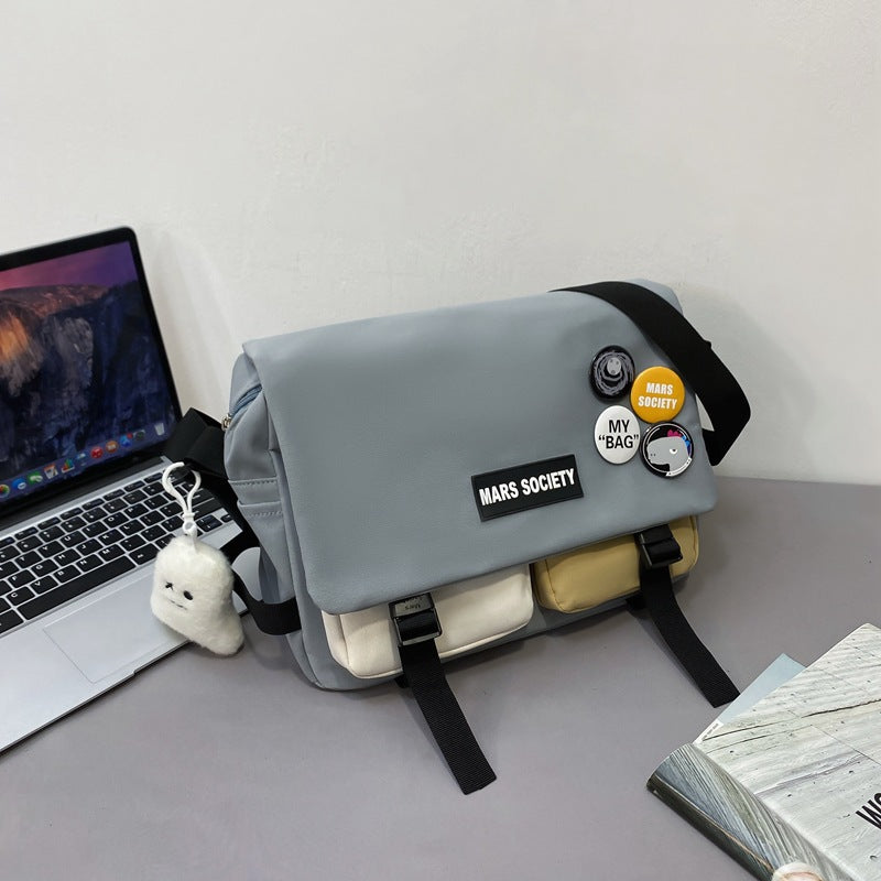 Outillage Style coréen contraste couleur étudiant sac à bandoulière style japonais rétro couleur correspondant