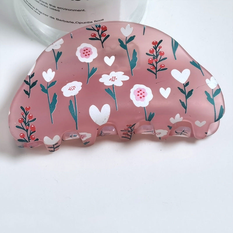 Pince à cheveux givrée fleur mode
