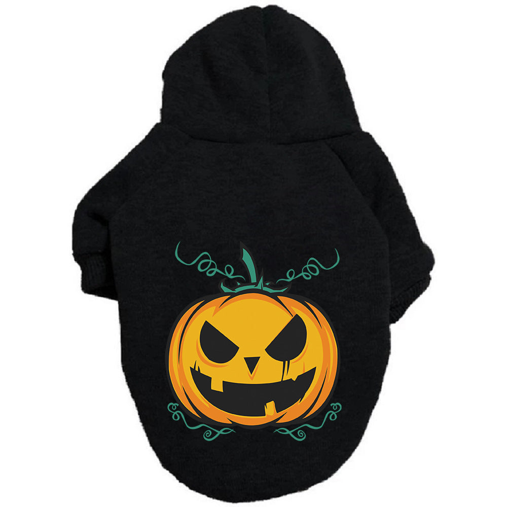 Vêtements de pull à motif de chien citrouille d'Halloween