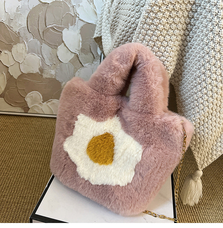 Women's Fashion Simple Omelette Flower Messenger Bag