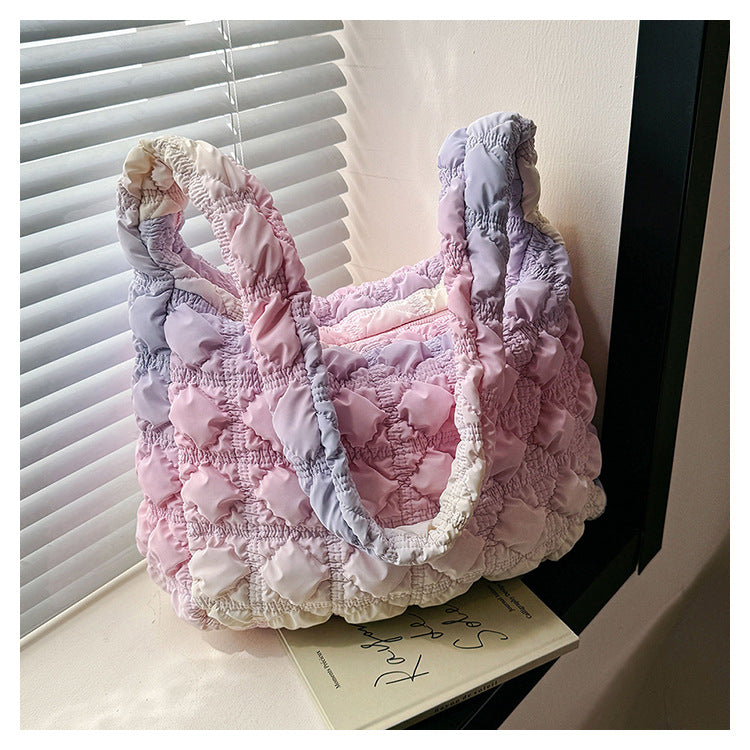 Bolsa nube de gran capacidad, bandolera de hombro femenina de color degradado