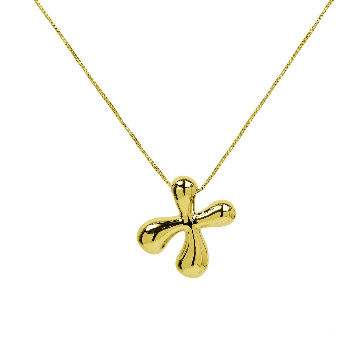 Brass Glossy Balloon English Letter Pendant Necklace