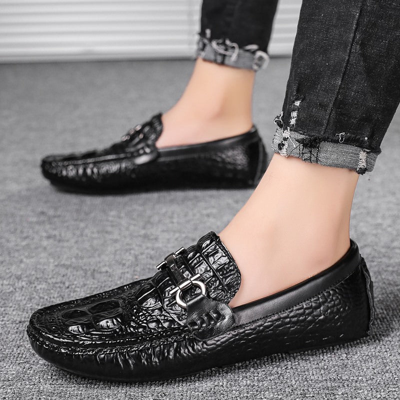 Gommino motif Crocodile chaussures pour hommes chaussures d'affaires respirantes