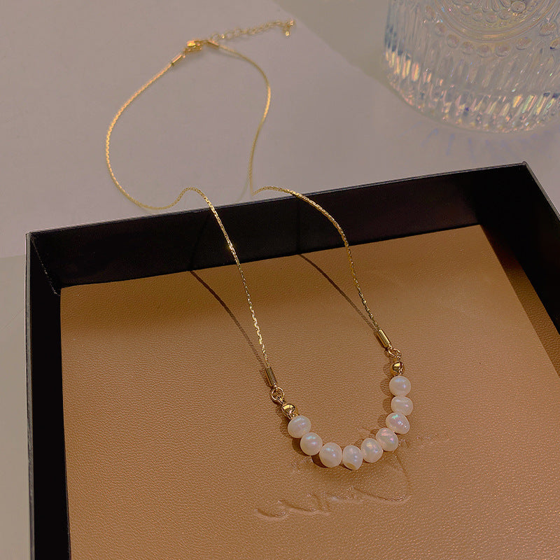 Collier de perles d'amour à coutures assorties pour femmes