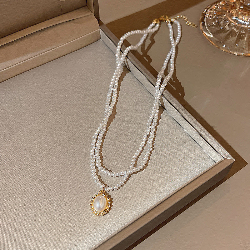Collier de perles d'amour à coutures assorties pour femmes