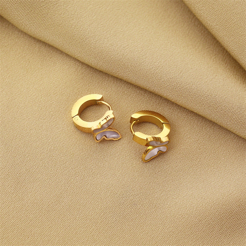 Boucles d'oreilles européennes et américaines en acier titane sans décoloration