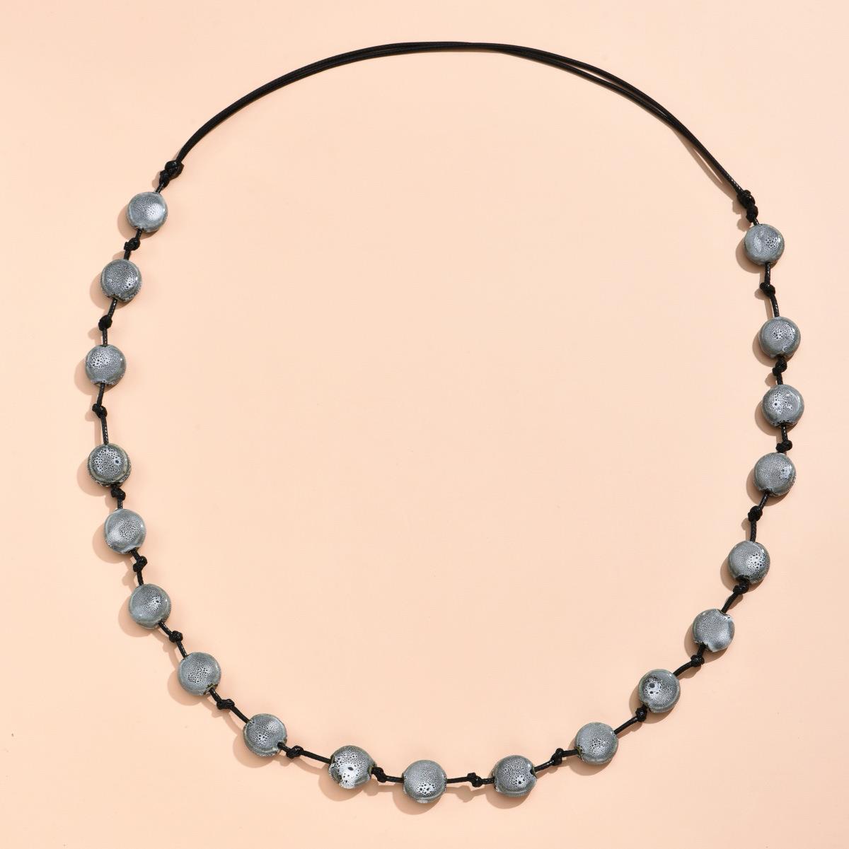 Simple Flat Beads Long Necklace For Women