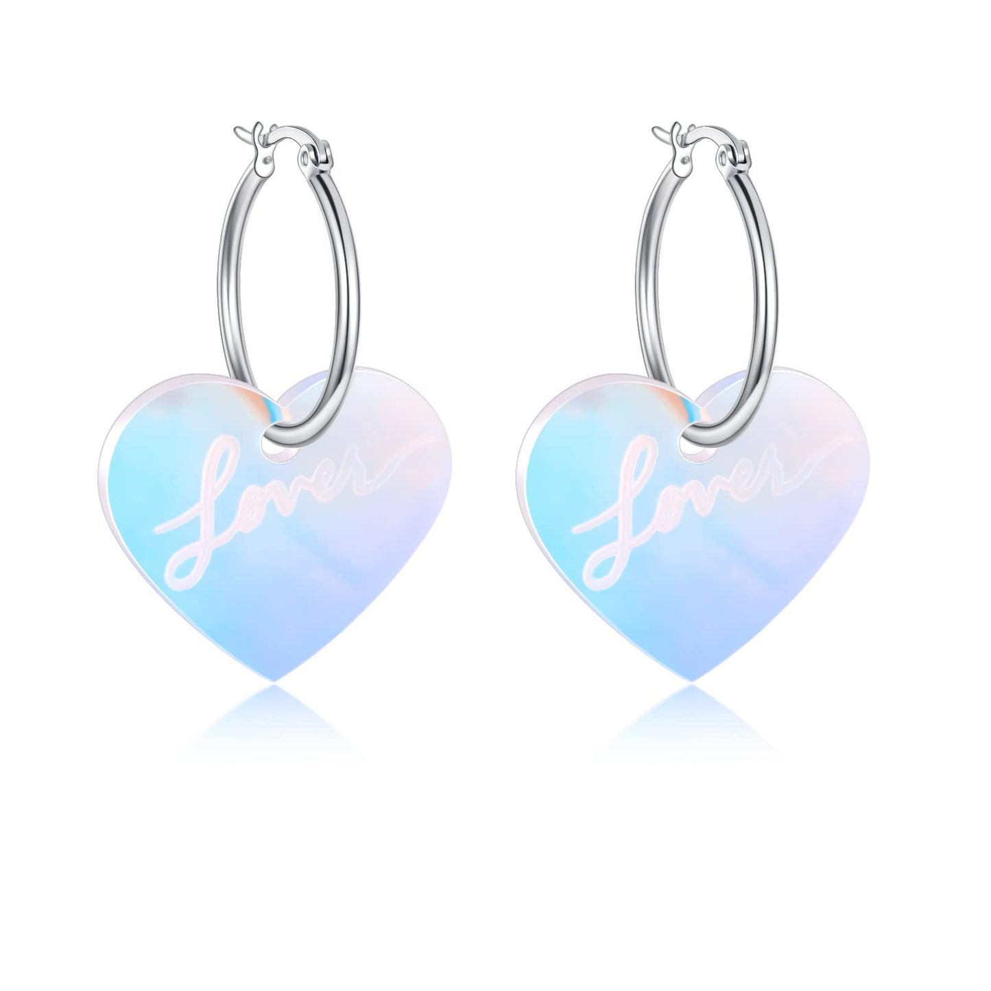 Boucles d'oreilles exagérées en acrylique à changement de couleur au laser coloré