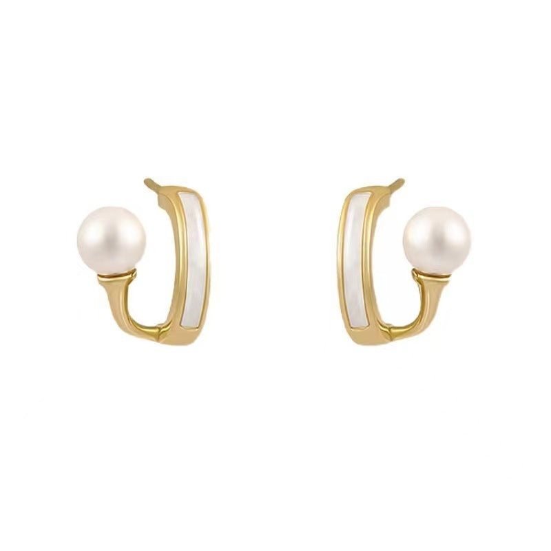 Petites boucles d'oreilles coréennes exquises, style froid