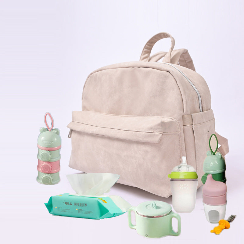 Sac à dos multifonctionnel pour maman, grande capacité en cuir PU, séparation sèche et humide, sac de voyage pour bébé