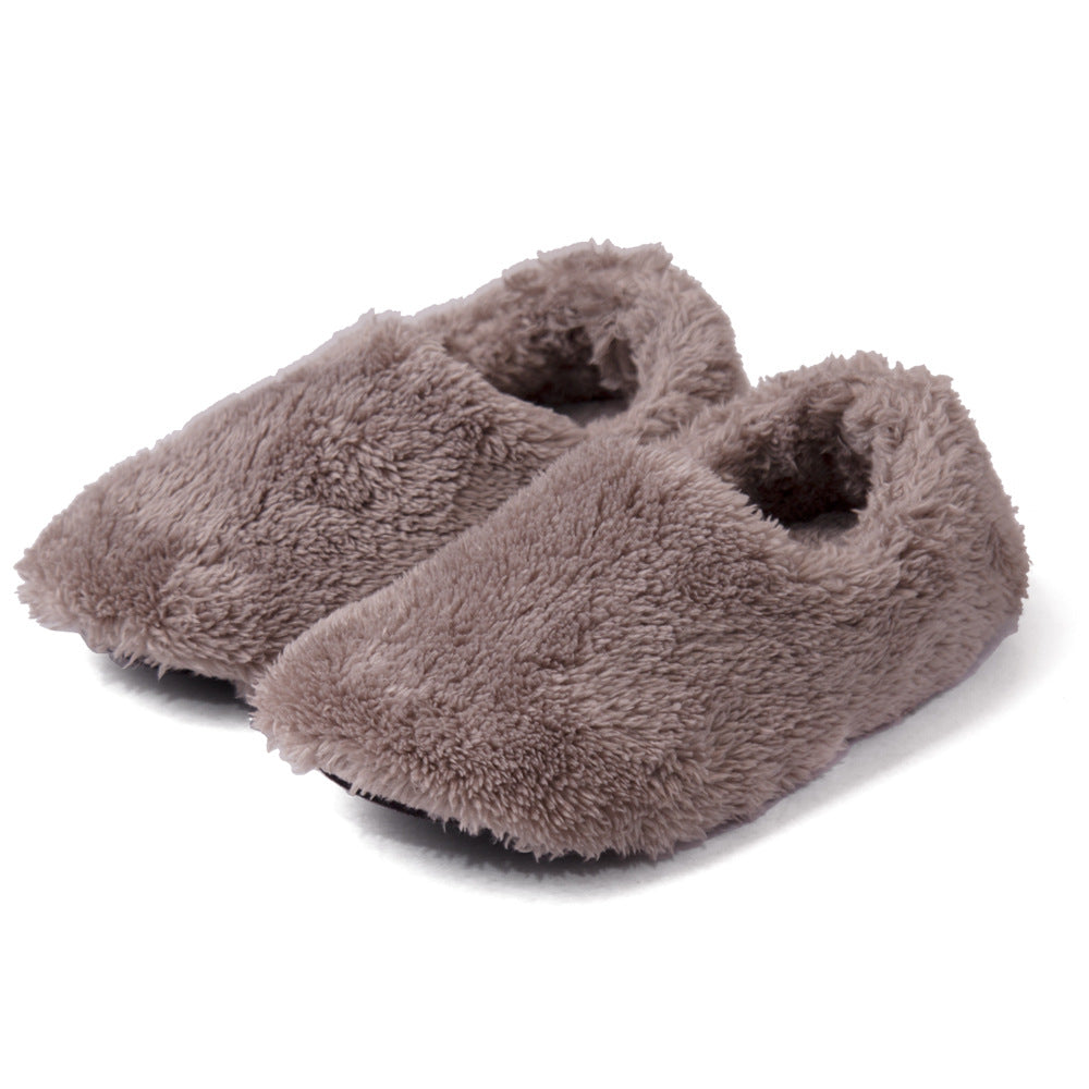 Couple bottes hautes en molleton de corail, chaussures d'intérieur en coton pour la maison