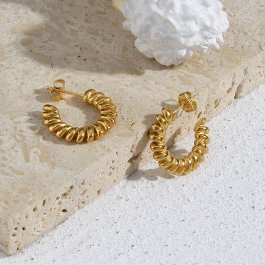 Boucles d'oreilles torsadées Brynlee en acier inoxydable