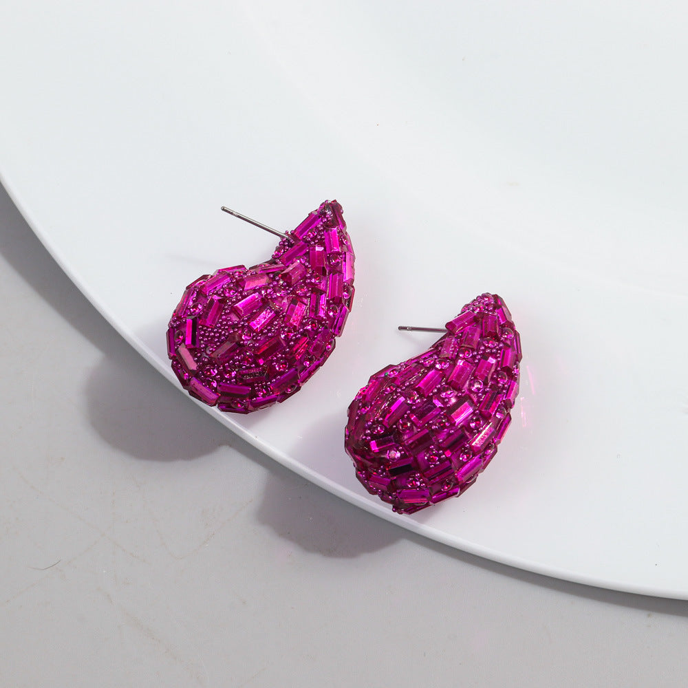 Boucles d'oreilles à tige en métal tendance et entièrement bijoux
