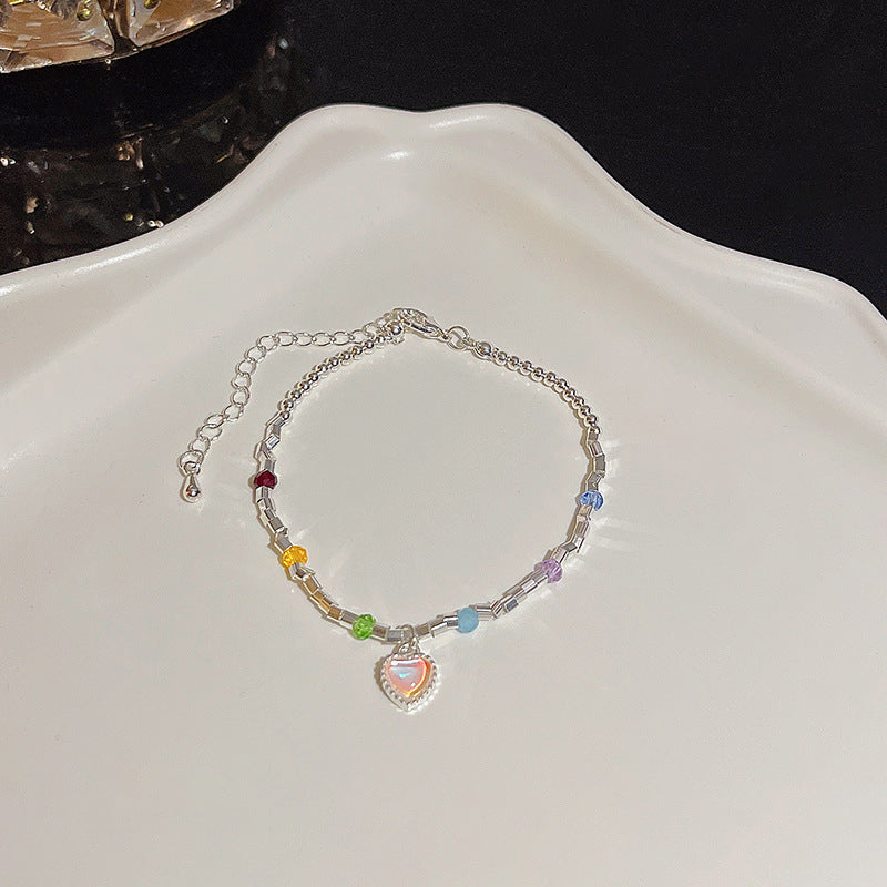 Pulsera versátil de perlas y flores de circón