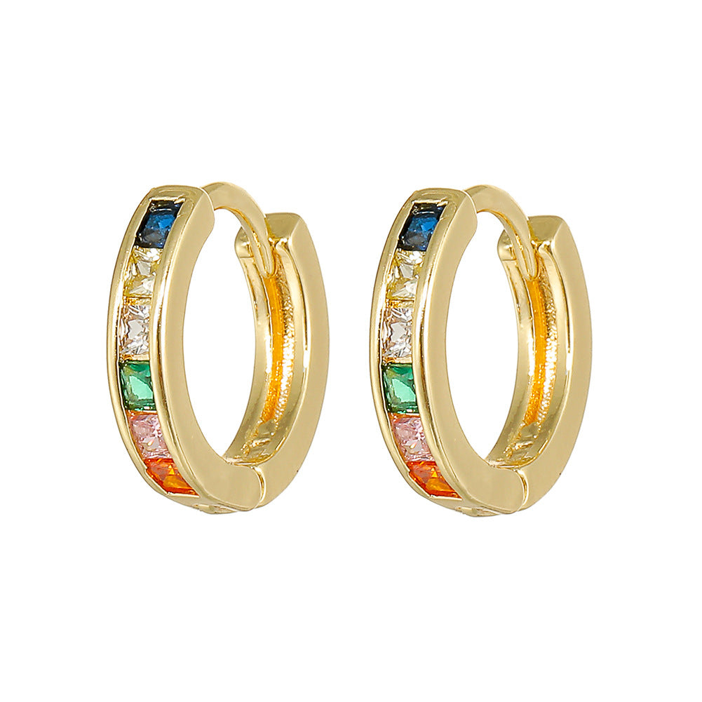Boucles d'oreilles en or 18 carats plaqué cuivre à la mode, géométriques