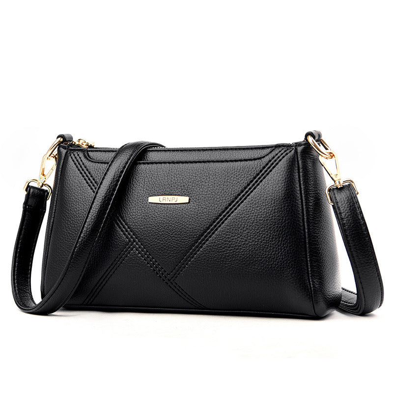 Sac à bandoulière en cuir souple Texture Fashion Lady