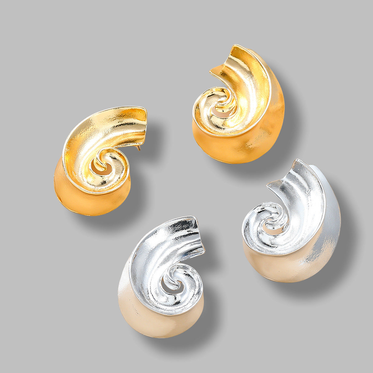 European And American Earrings Metal Alloy Earrings Women's Fashion Helical Metal Ornament