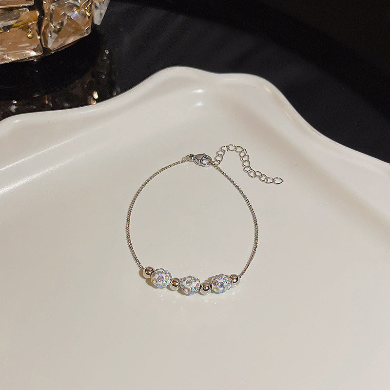 Pulsera versátil de perlas y flores de circón