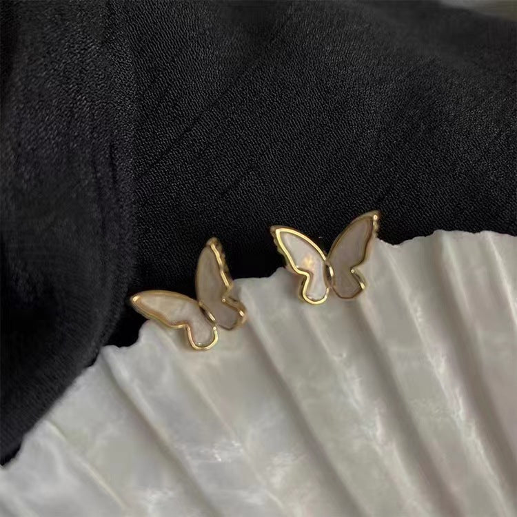 Petites boucles d'oreilles coréennes exquises, style froid