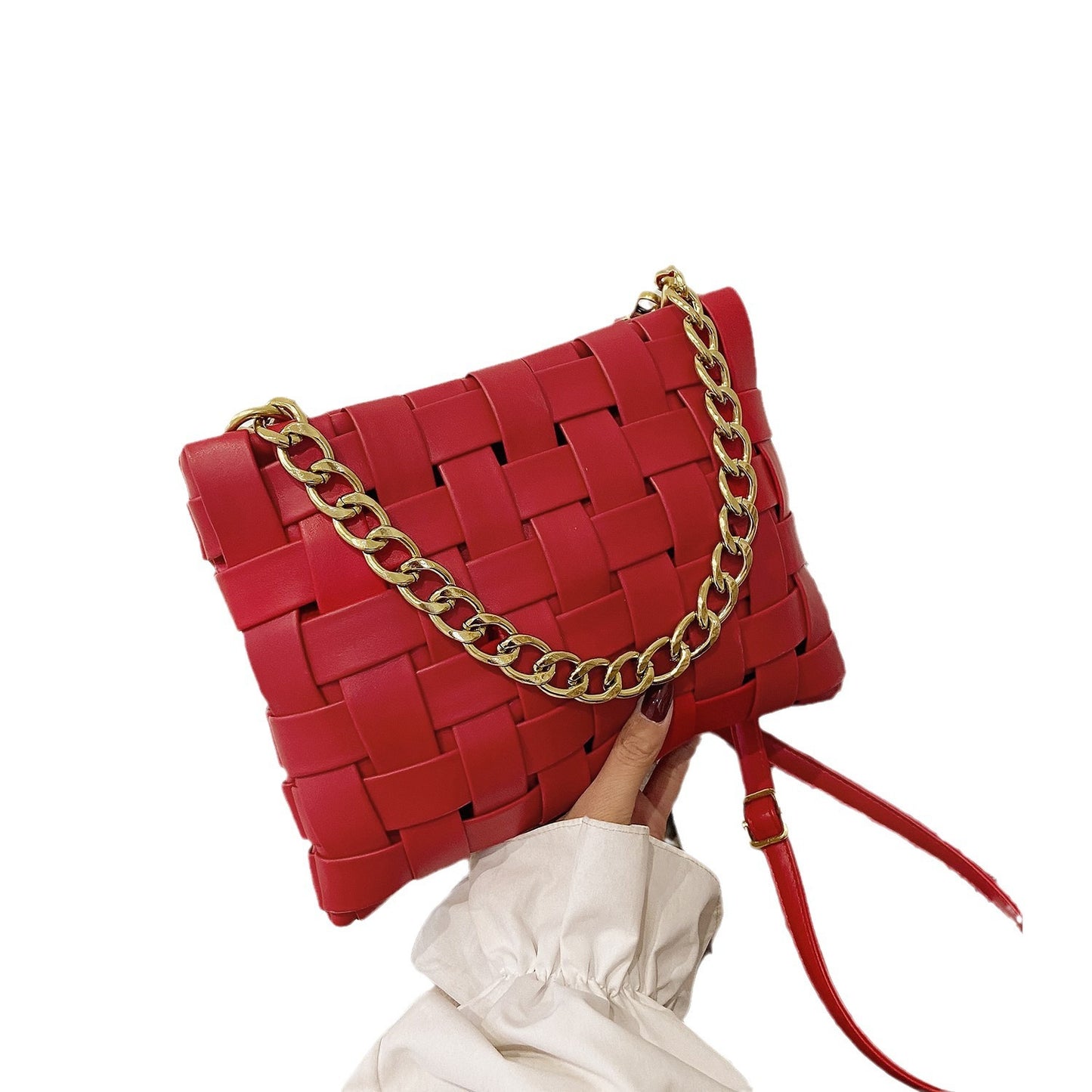 Sac à main tissé texturé en PU pour femmes