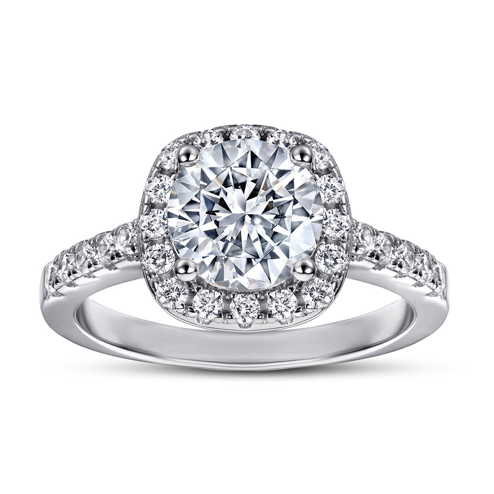 Women's Fashion Sterling Silver Zircon Wedding Ring