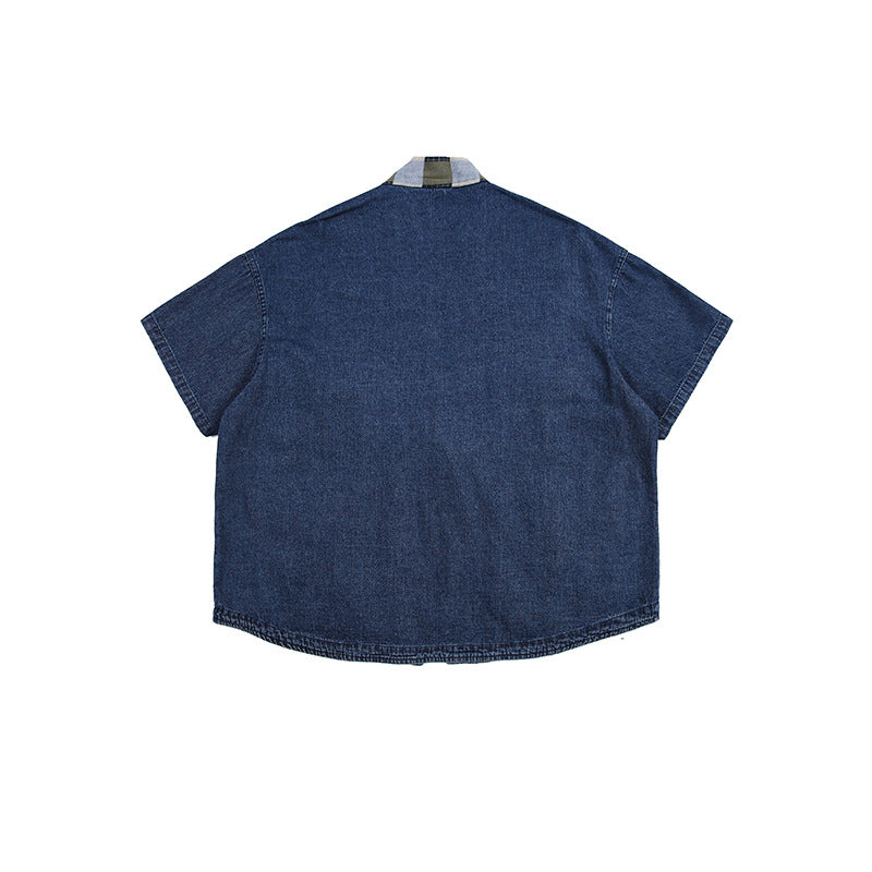 Summer New Chinese Style Multi-pocket Washed Robe Denim Coat