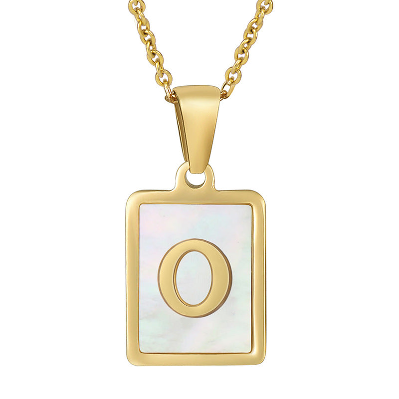 Women's Fashionable Stainless Steel Shell Letter Necklace