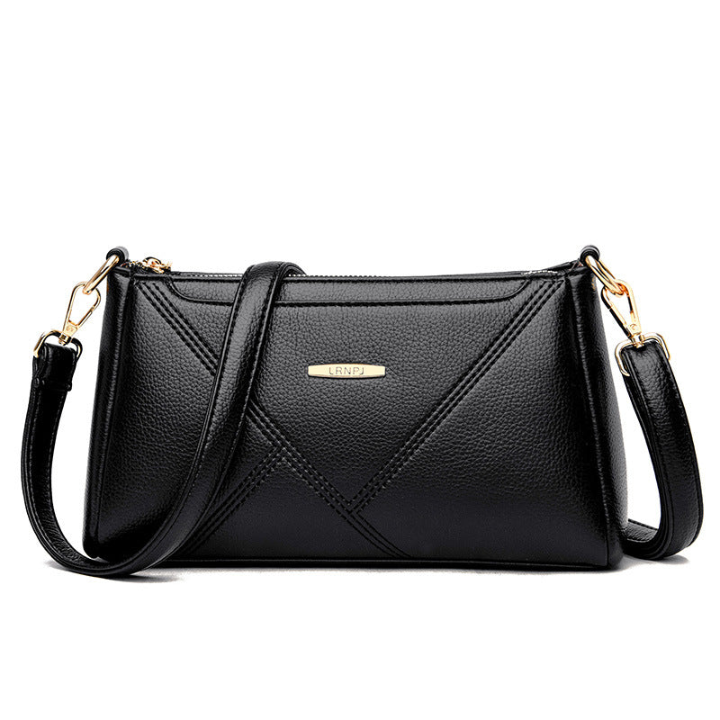 Sac à bandoulière en cuir souple Texture Fashion Lady