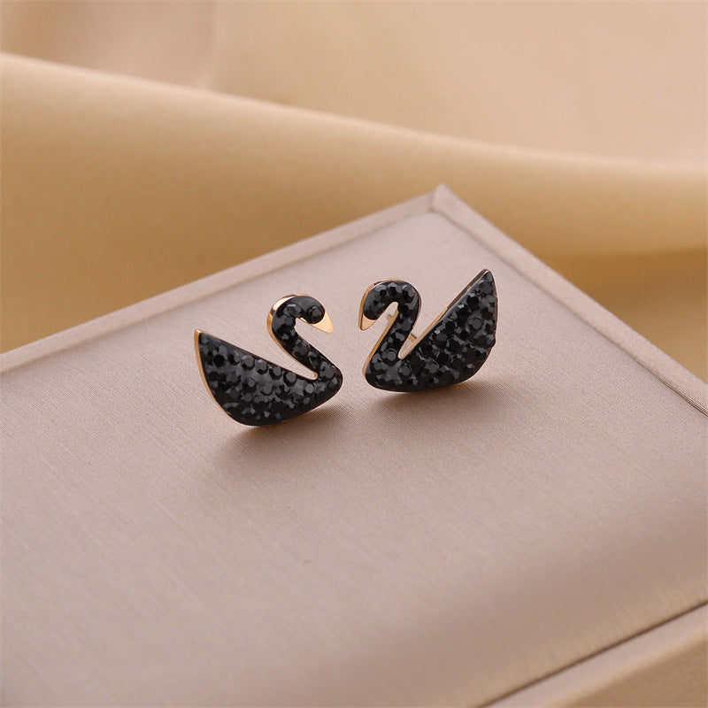 Boucles d'oreilles européennes et américaines en acier titane sans décoloration