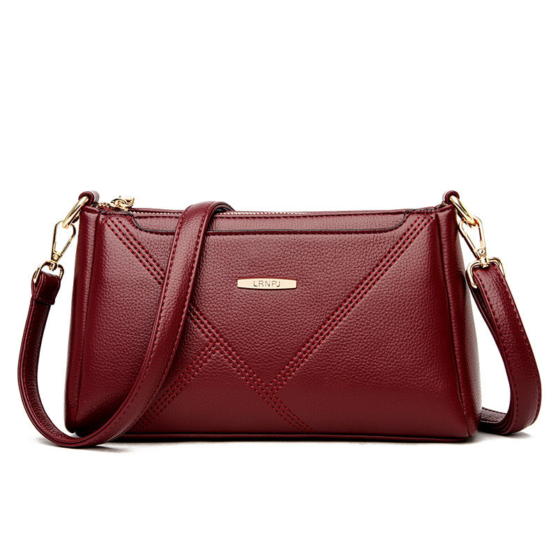 Sac à bandoulière en cuir souple Texture Fashion Lady
