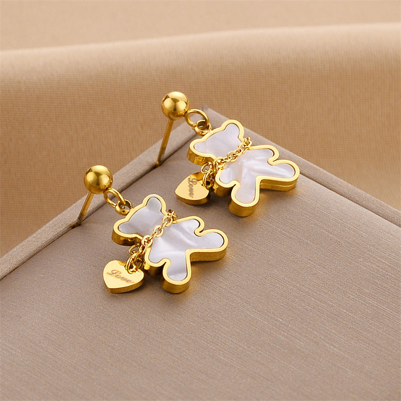 Boucles d'oreilles européennes et américaines en acier titane sans décoloration